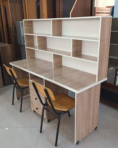 مكتب عمل خشبي 140 × 70 سم لون بني